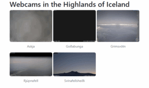 Webcams op IJsland. Webcams in Iceland. Webcams auf Island.